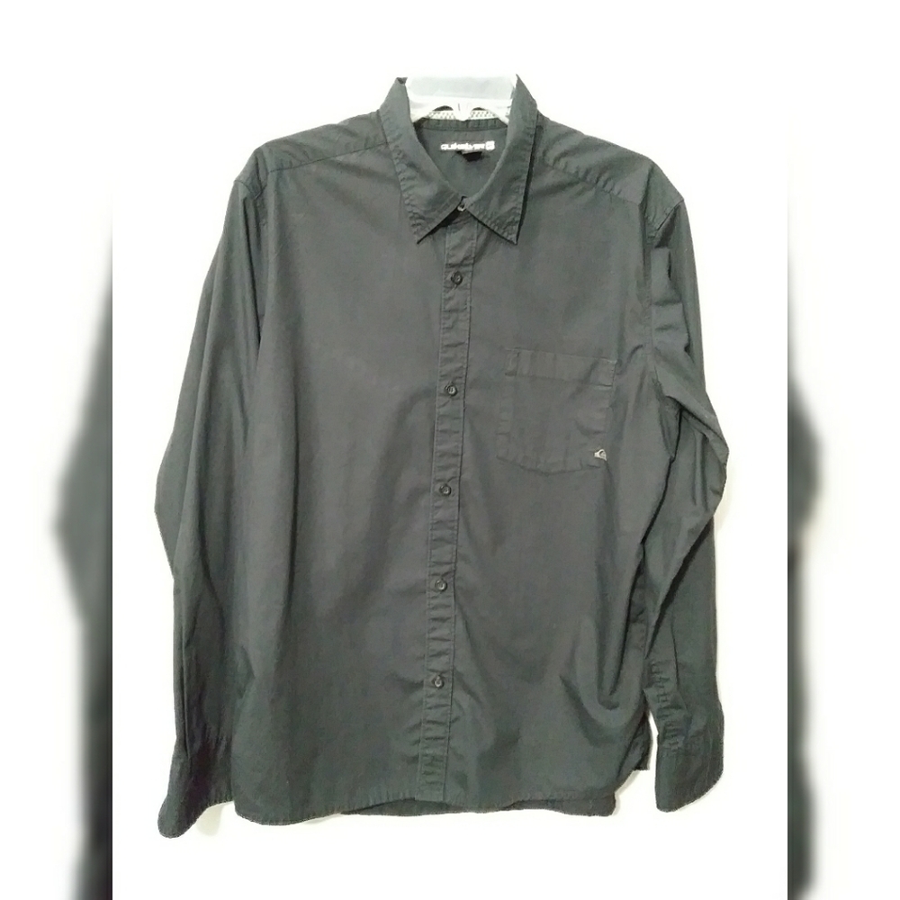 Quicksilver Embroidered Button Down Long Sleeve -M - image 4